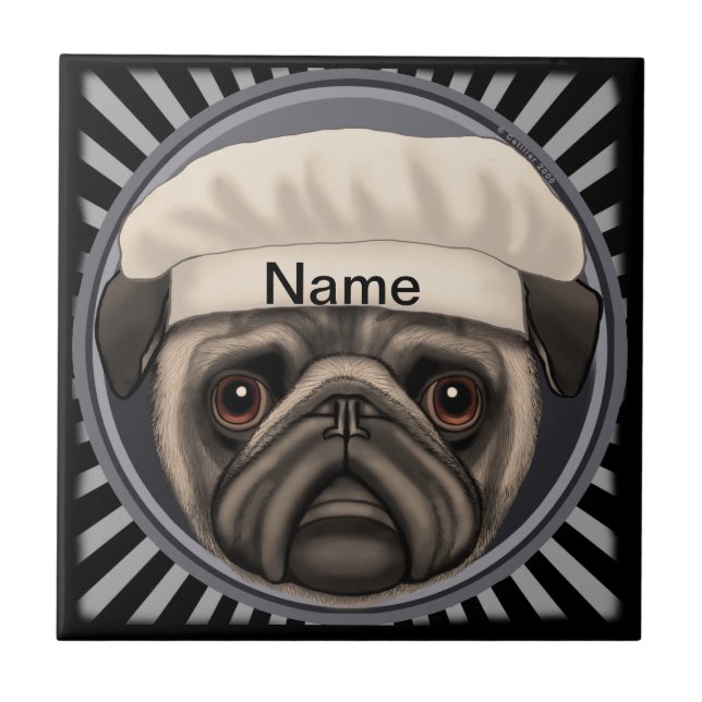 Pug kock kakelplatta (Framsidan)