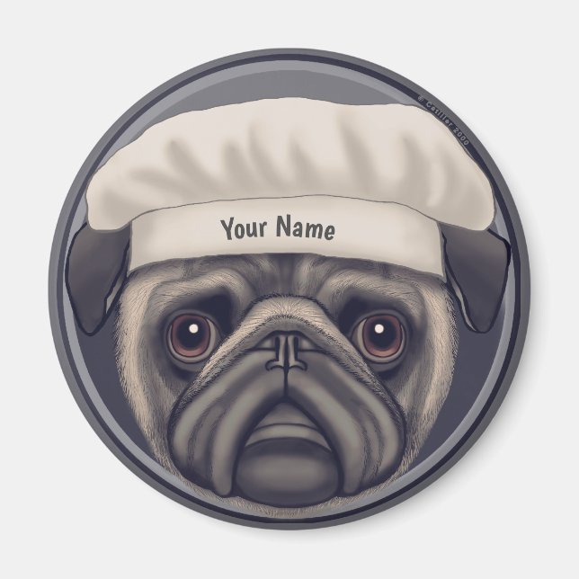Pug kock magnet (Framsidan)