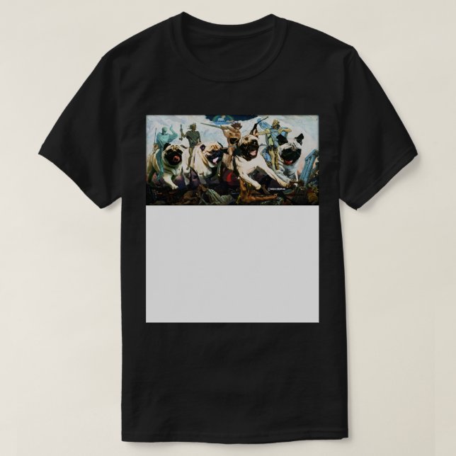 Pug krig t shirt (Design framsida)
