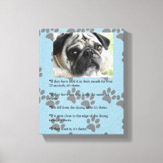 PUG-lagar med namnet Posession white Pug Canvastryck