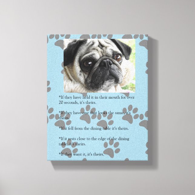 PUG-lagar med namnet Posession white Pug Canvastryck (Framsida)