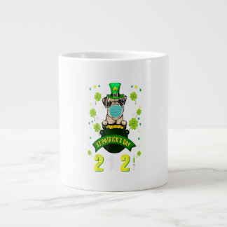 Pug Leprechaun Hund älskare Ansikte Mask St patric Jumbo Mugg
