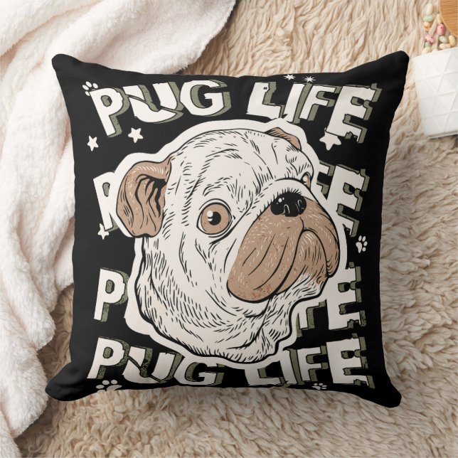 Pug Life Animal Hund Kudde (Filt)