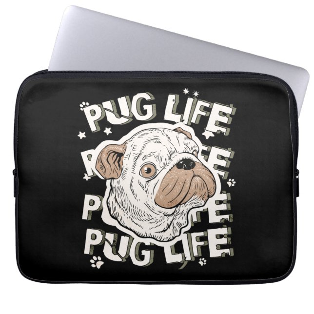 Pug Life Animal Hund Laptop Fodral (Framsidan)
