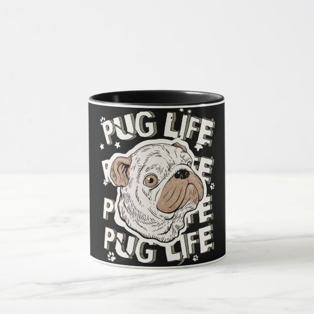 Pug Life Animal Hund Mugg (Center)