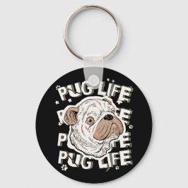 Pug Life Animal Hund Nyckelring