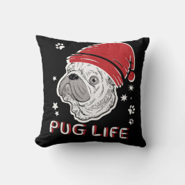 Pug Life Animal Santa jul Kudde