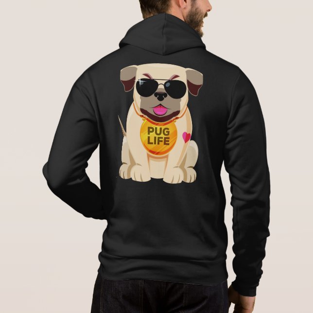 Pug Life anpassningsbar text / namn T Shirt (Baksida)
