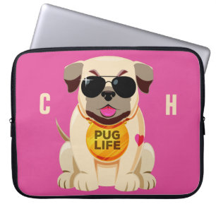 Pug Life-användarnamn och färg laptop sleeve