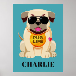 Pug Life-användarnamn och färg-poster Poster