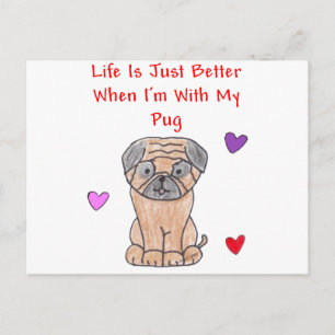 Pug Life är bara bättre vykort