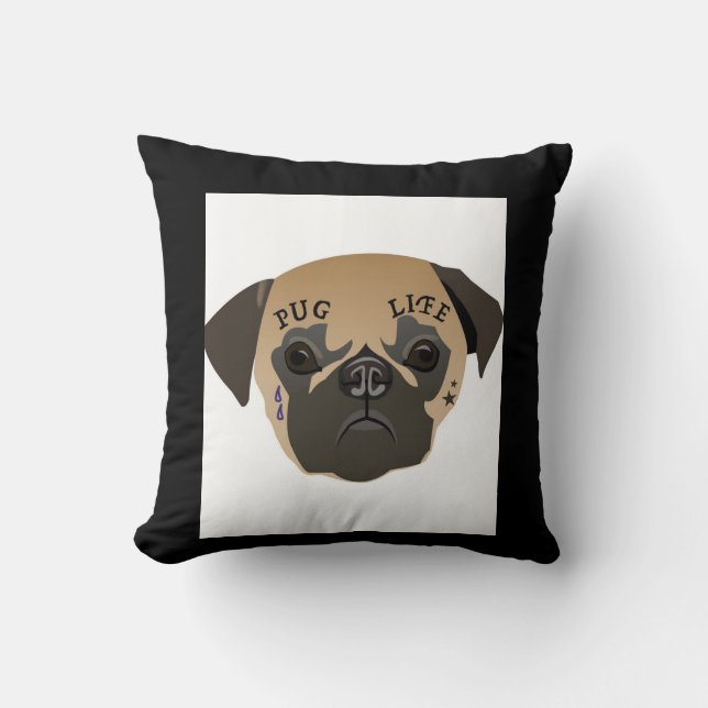 Pug Life Cute Pug Älskare Gift Kudde (Framsida)