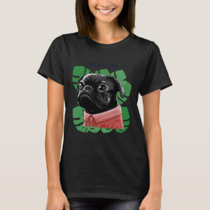 Pug Life - Cute Pug Älskare - w Monstera löv Cla T Shirt