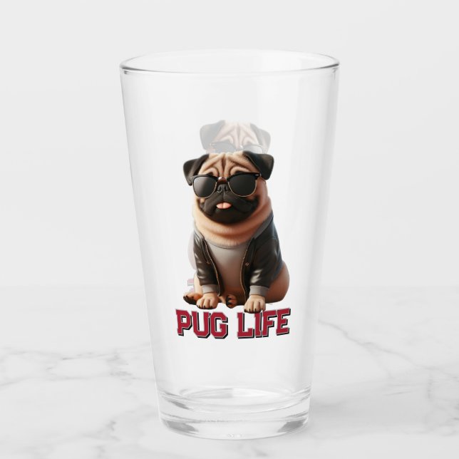 Pug Life Cute Pug Hund Glaskopp (Framsida)