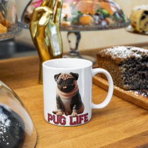 Pug Life Cute Pug Hund Kaffemugg