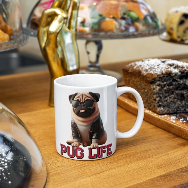 Pug Life Cute Pug Hund Kaffemugg (Skapare uppladdad)
