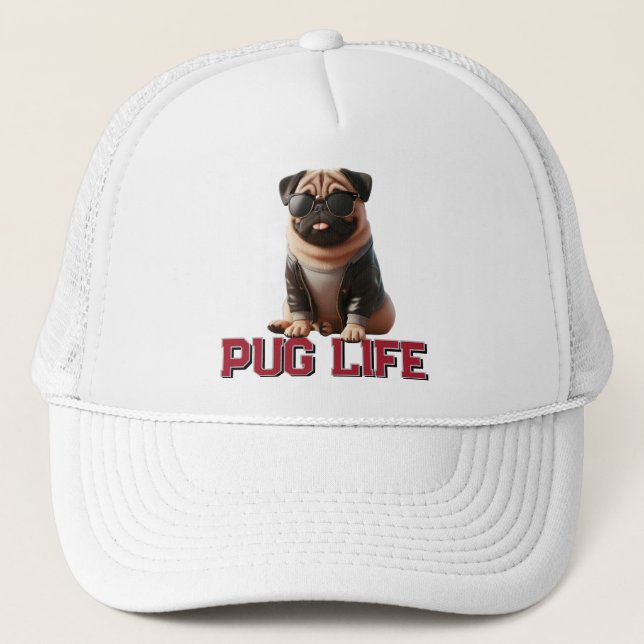 Pug Life Cute Pug Hund Keps (Framsida)
