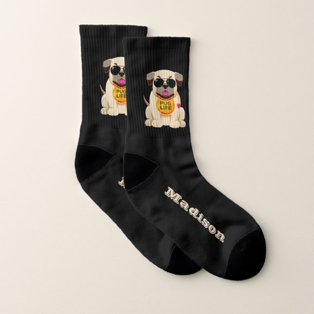 Pug Life-eget namn och färg-sockor Strumpor (Par)