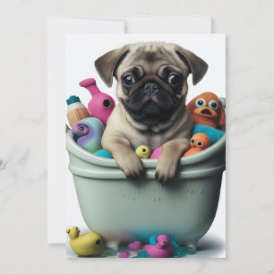 Pug Life: En Soapy Äventyr i badkaret Inbjudningar