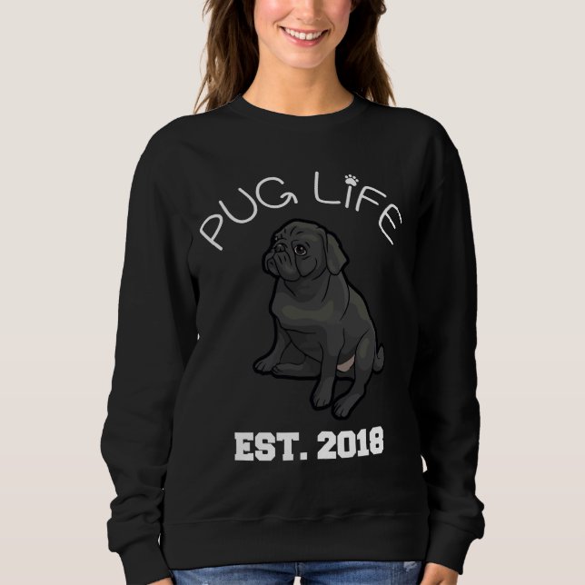 Pug Life - Etablerad 2018 - Black Pug Passande Sco T Shirt (Framsida)