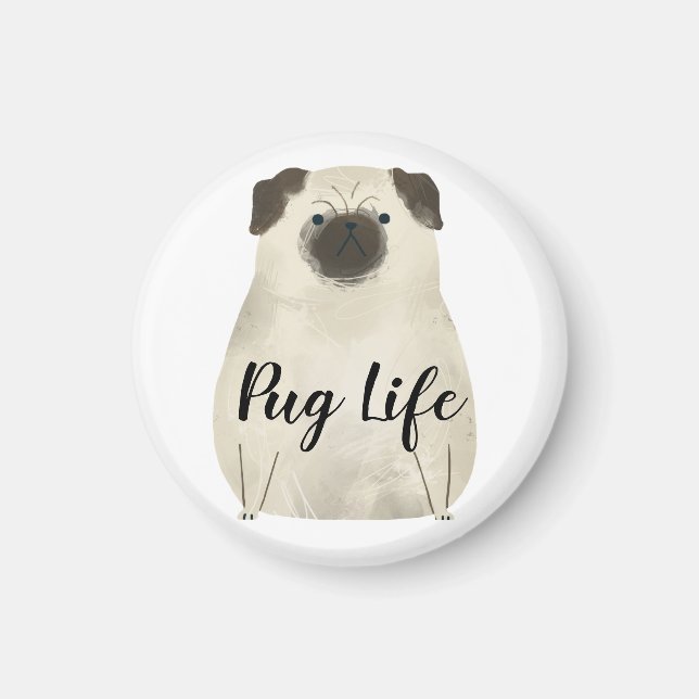 Pug Life Funny Magnet (Framsidan)