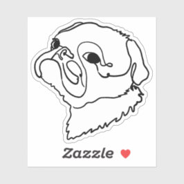 Pug Life in Line Art Klistermärken