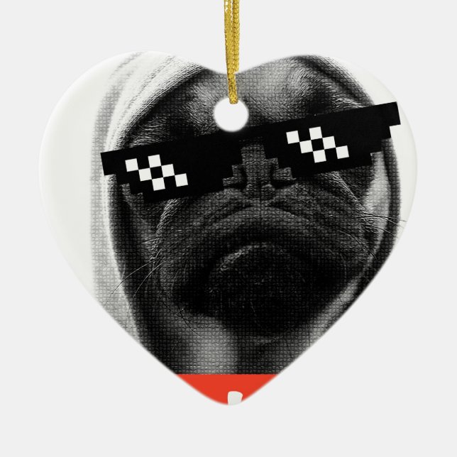 Pug Life Julgransprydnad Keramik (Framsidan)