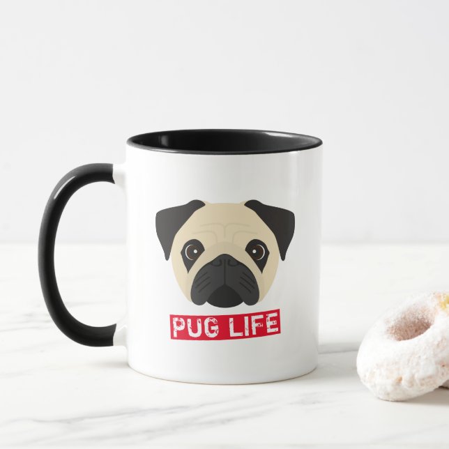 Pug Life-kaffe Mugg (Med munk)