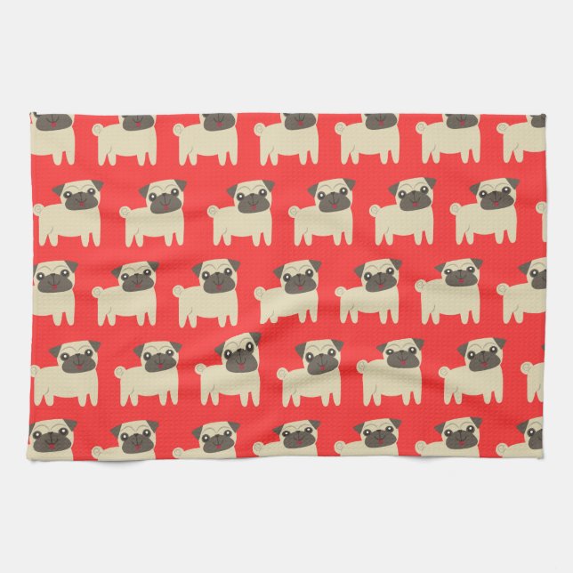 Pug Life Kitchen Towel Kökshandduk (Horisontell)