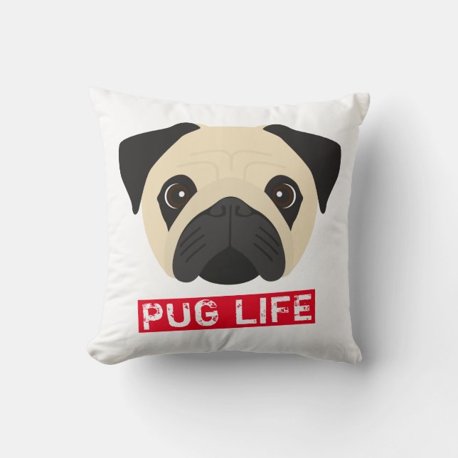 Pug Life Kudde (Framsida)