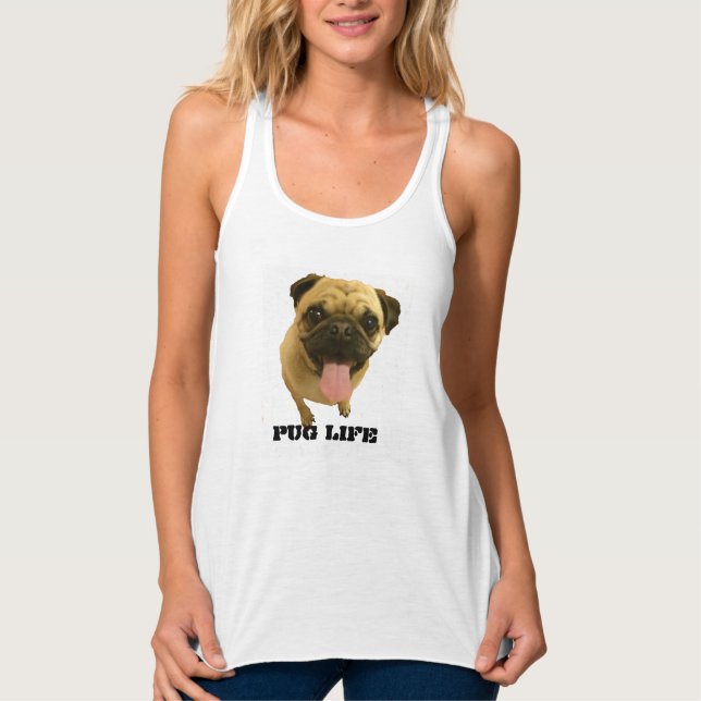 Pug Life Linne Med Racerback (Framsida)
