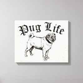 Pug Life Rolig hund Gangster Canvastryck