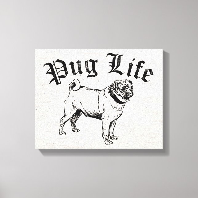 Pug Life Rolig hund Gangster Canvastryck (Framsida)