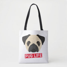 Pug Life Tote Bag Tygkasse