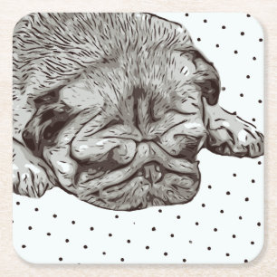 Pug Life underläggs Underlägg Papper Kvadrat