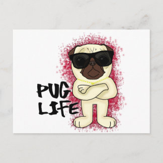 Pug Life Vykort