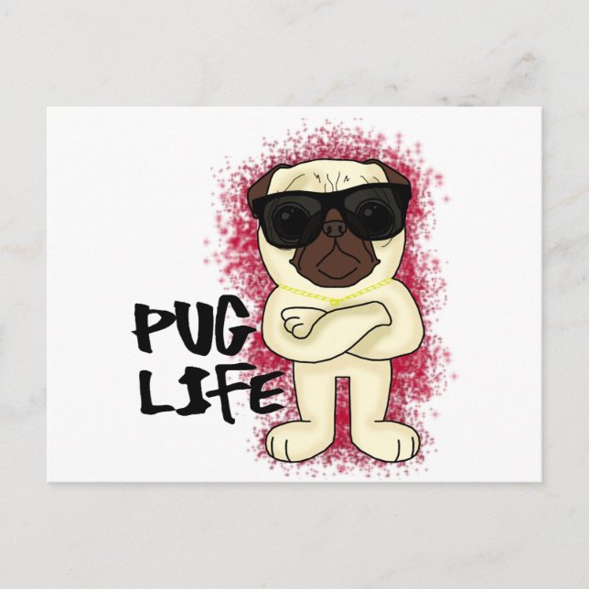 Pug Life Vykort (Framsida)