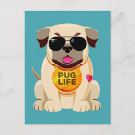 Pug Life vykort