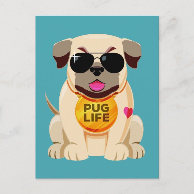 Pug Life vykort (Framsida)