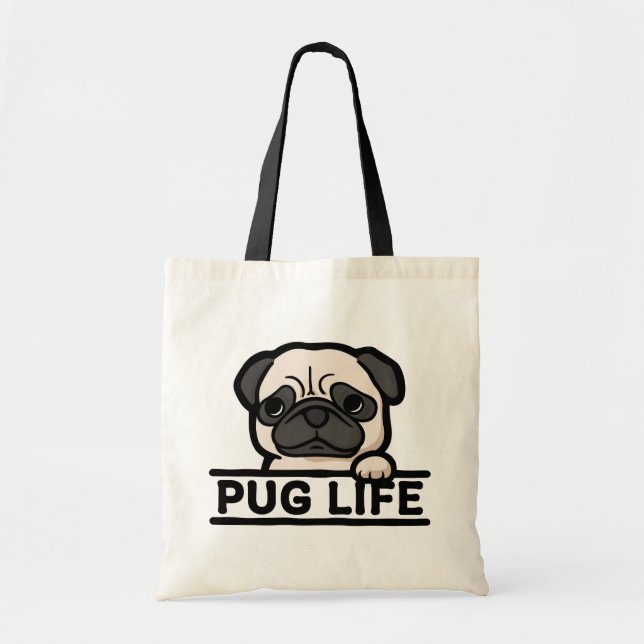PUG LIVET – för hardcore Pug-fans Tygkasse (Framsidan)