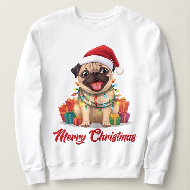 Pug-ljus & julglädje t shirt (Design framsida)