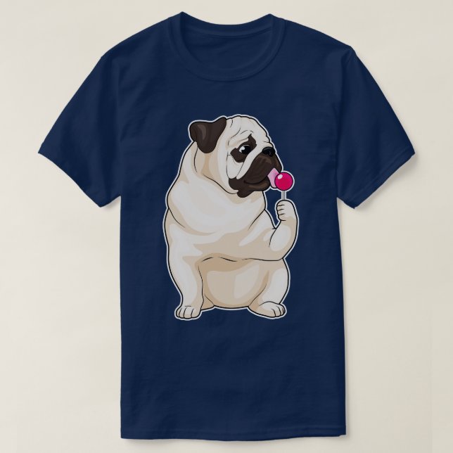 Pug Lollipop T Shirt (Design framsida)