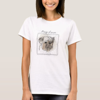 Pug Love face 3 T Shirt