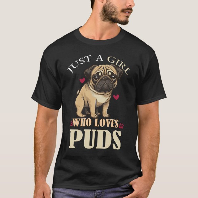 Pug Love Flickor T-Shirt (Framsida)