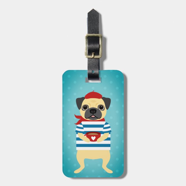 Pug Luggage-taggar Bagagebricka (Vertikal Framsida)