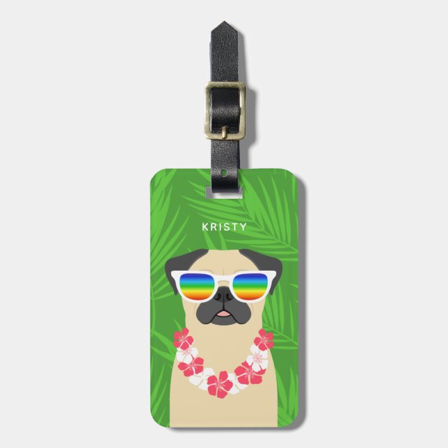 Pug Luggage-taggar Bagagebricka (Vertikal Framsida)