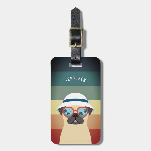 Pug Luggage-taggar Bagagebricka (Vertikal Framsida)