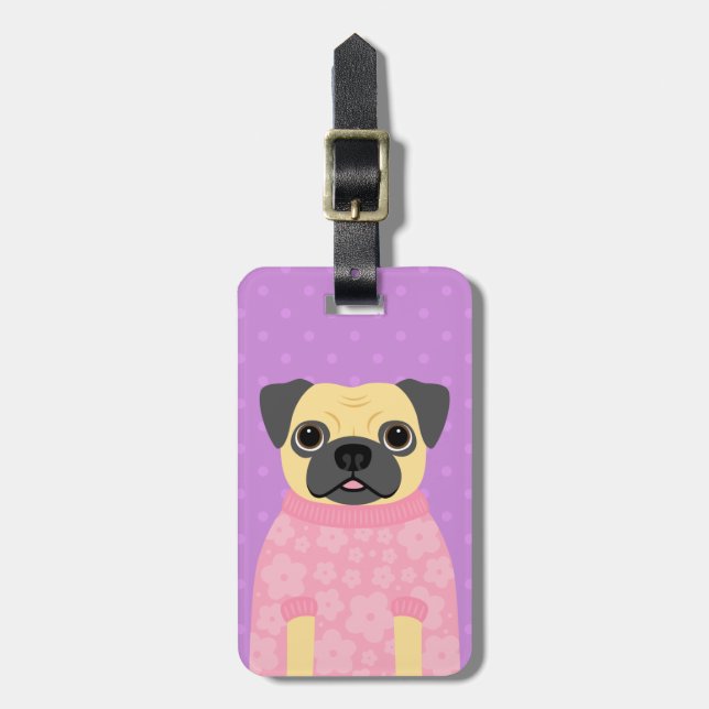 Pug Luggage-taggar Bagagebricka (Vertikal Framsida)