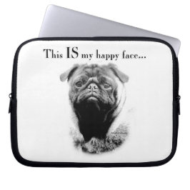 Pug Lycklig Ansikte Laptop Fodral