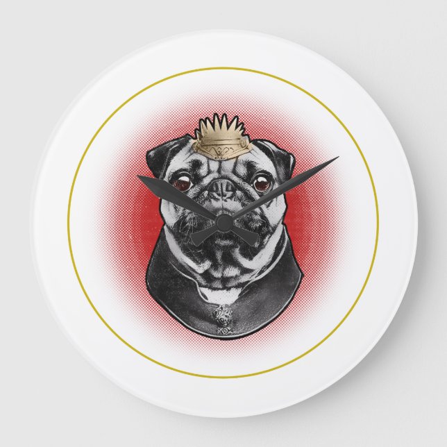Pug Majesty  Stor Klocka (Framsida)